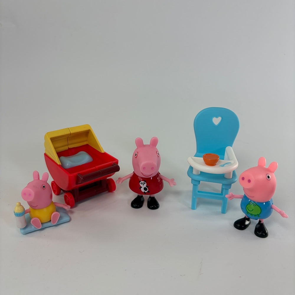 Rare Baby Alexander & High Chair & Stroller‎ w/ Peppa & George